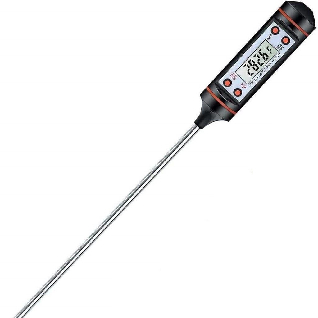 Smart Digital Meat Thermometer with Probe LCD Touchscreen Timer for BBQ Grill Oven Cooking Food Temperature Gauge Kitchen Tools