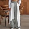 Men Elastic Waist Ruffled Layers Casual Long Loose Pants Trousers