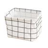 Foldable Storage Basket with Handles Waterproof Large Capacity Cotton Linen Printed