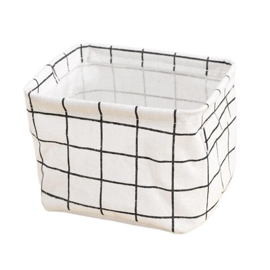 Foldable Storage Basket with Handles Waterproof Large Capacity Cotton Linen Printed