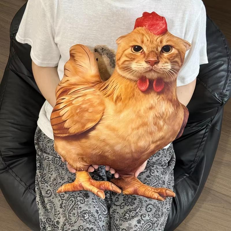 Kreatives Katzen-Hühnchen-förmiges Plüschtier Weiche flauschige Stoffpuppe Nicht reizendes Gewebe Perfekt für Wohnkultur Babyparty-Geschenkoption