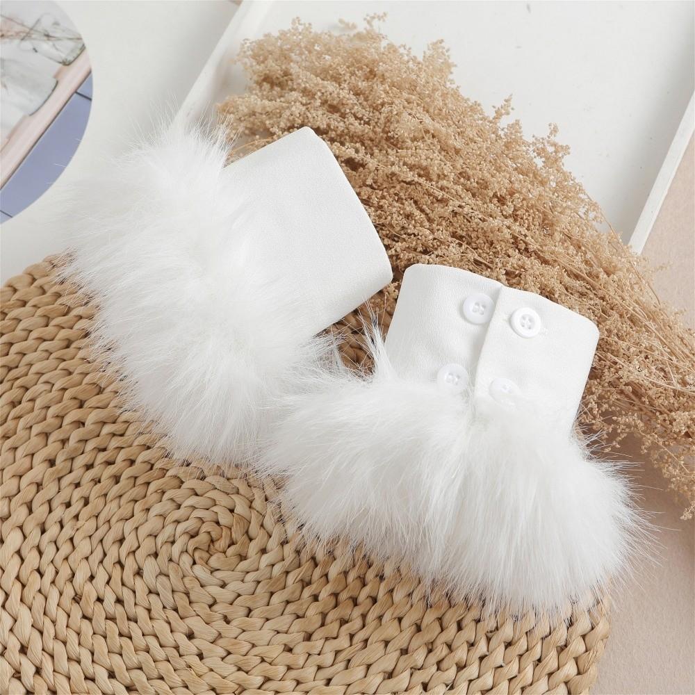 

Elegant Warm Fur Decorative Sleeves Windproof Detachable Sleeve Cuff Plush Sleeves Autumn Winter білий