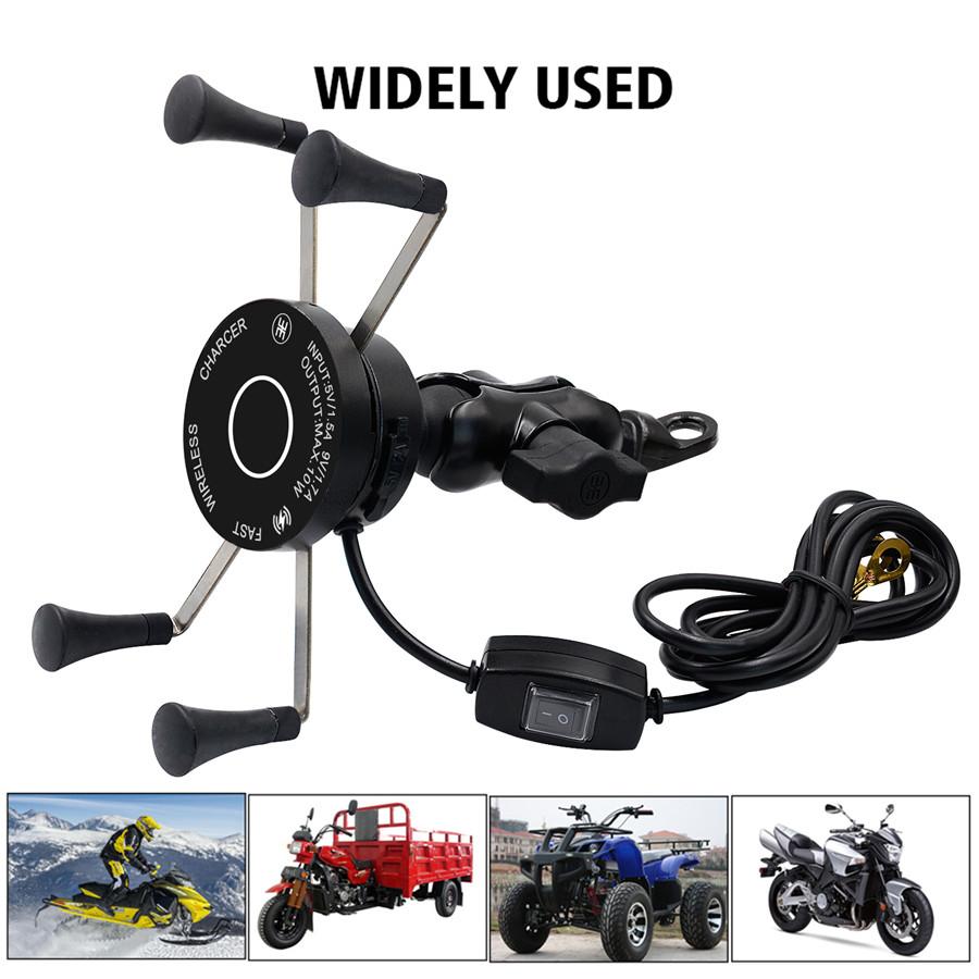 Motorcycle Wired + Wireless Phone Holder