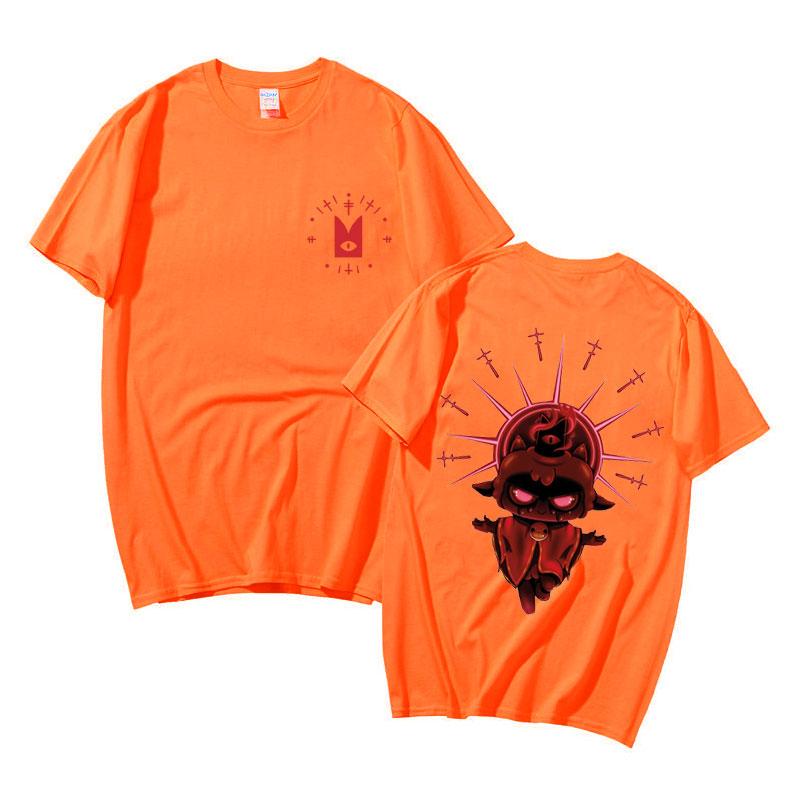 Anime Men Women 100% Cotton Oversized Tshirt Cartoon Game Cult of The Lamb Double Sided Graphic T-shirt Fashion Mens Tee Shirt