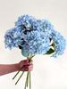 1/3/6PCS 22.83in Blue Embroidered Hydrangea Flowers, Fake Plastic Stems for Wedding/Party/Office, Spring Summer Home Decor, Gift