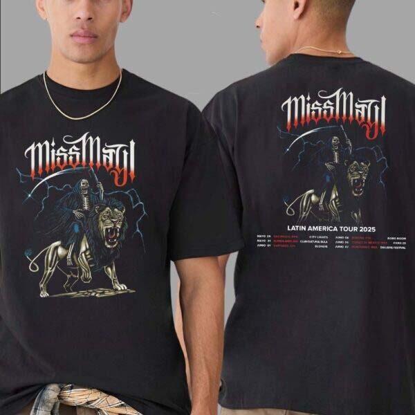 Miss May I Latin America Tour 2026 Dates List Two Sides Print Unisex T-Shirt M