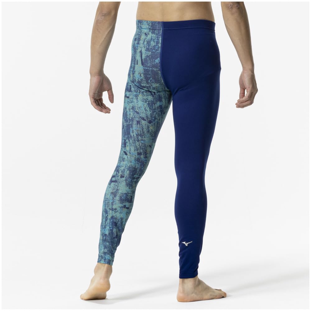 Mizuno Graphic Long Size Pastel Navy Baseball/Softball Fleece-Lined Tights, Small,