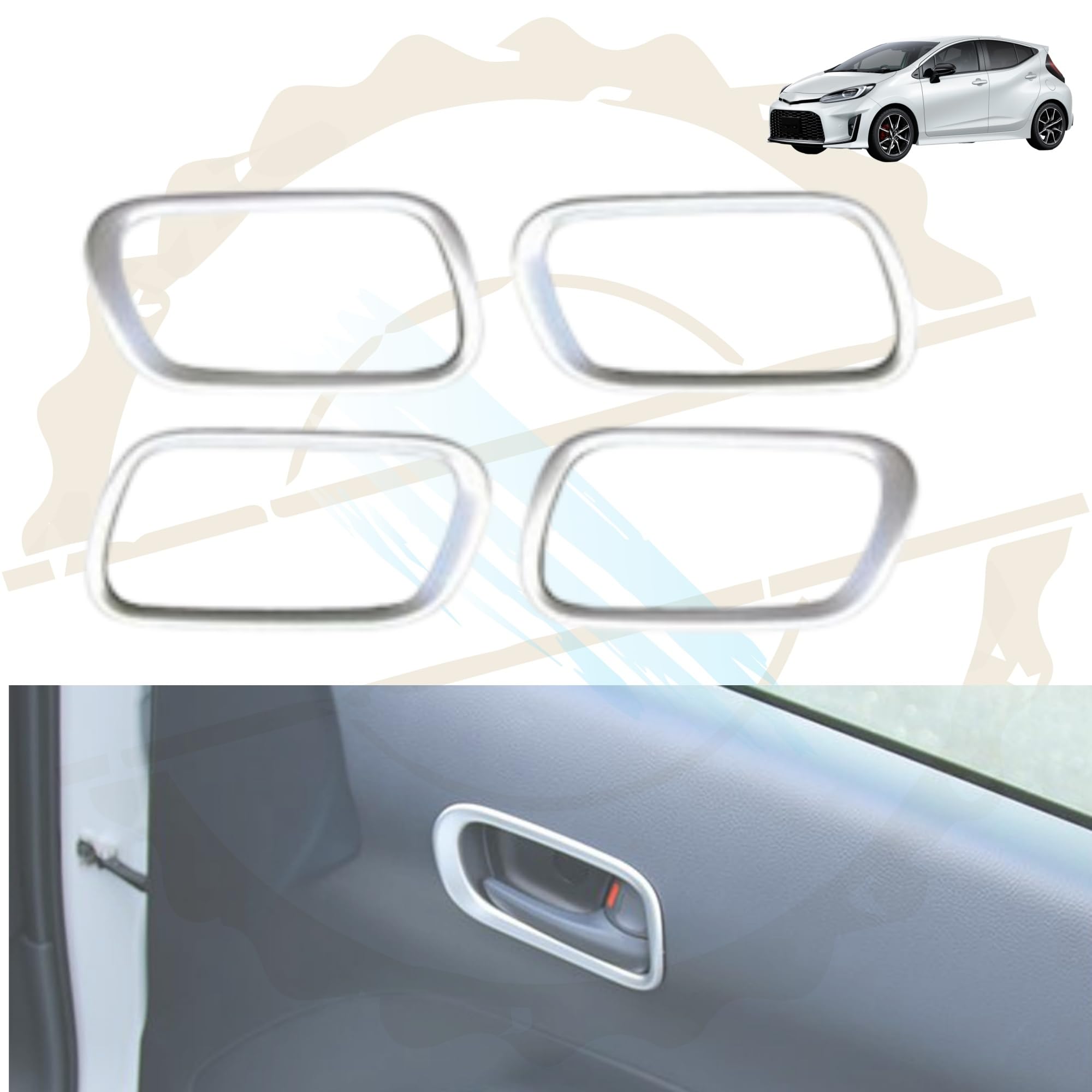 DodoxDIY Applicable New Aqua MX Accessories Door Handle Cover Protector ABS серебряный