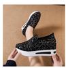 Inner height-increasing white shoes, lace sequins, mesh one-pedal single shoes for women, summer new breathable sneakers for women