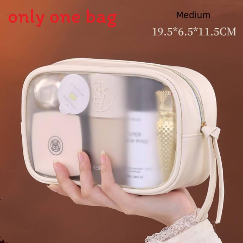 Minimalist Pvc Transparent Makeup Bag With Waterproof Storage For Travel And Daily Use