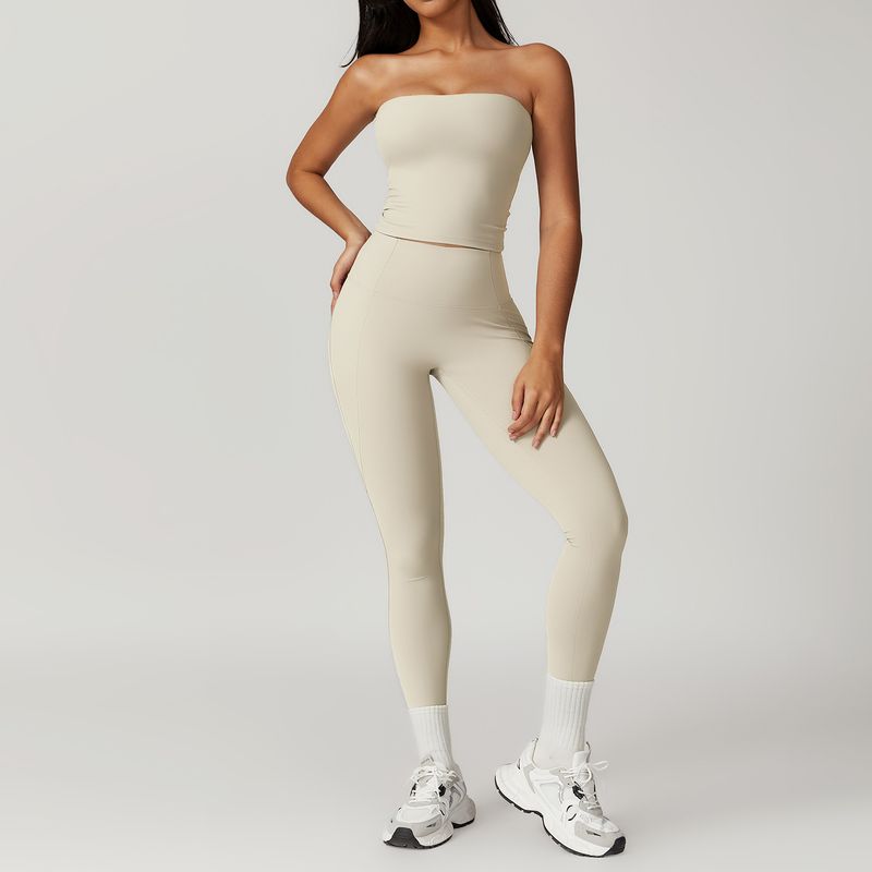 Guangzhou Zechuang Clothing Co., Ltd. Fashion Brushed Back Tight Yoga Suit Female High Waist Hip Lifting Sport