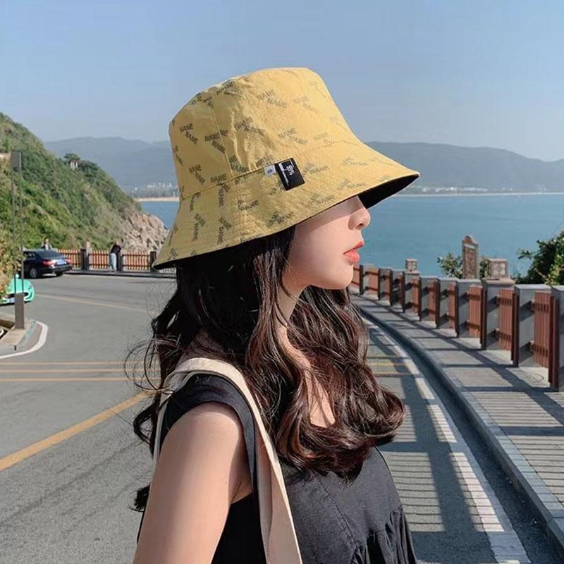 New Summer Sun Hats For Women Double Sided Outdoor Sunscreen Bucket Hats Female Korean Casual Panama Fisherman Caps