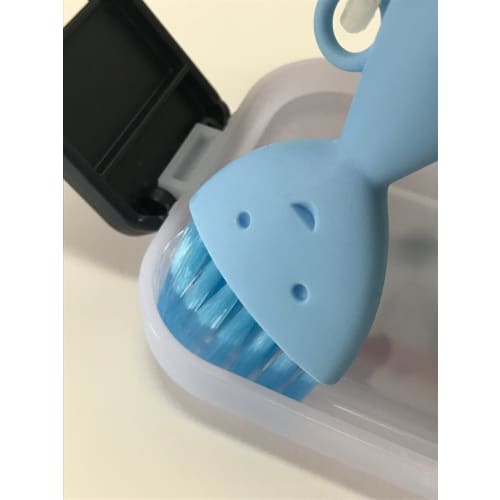 Marna Bento Box Cleaning Brush, Blue (For Reaching Hard-to-Reach Corners of Lunch Box Lids), Small, K187B