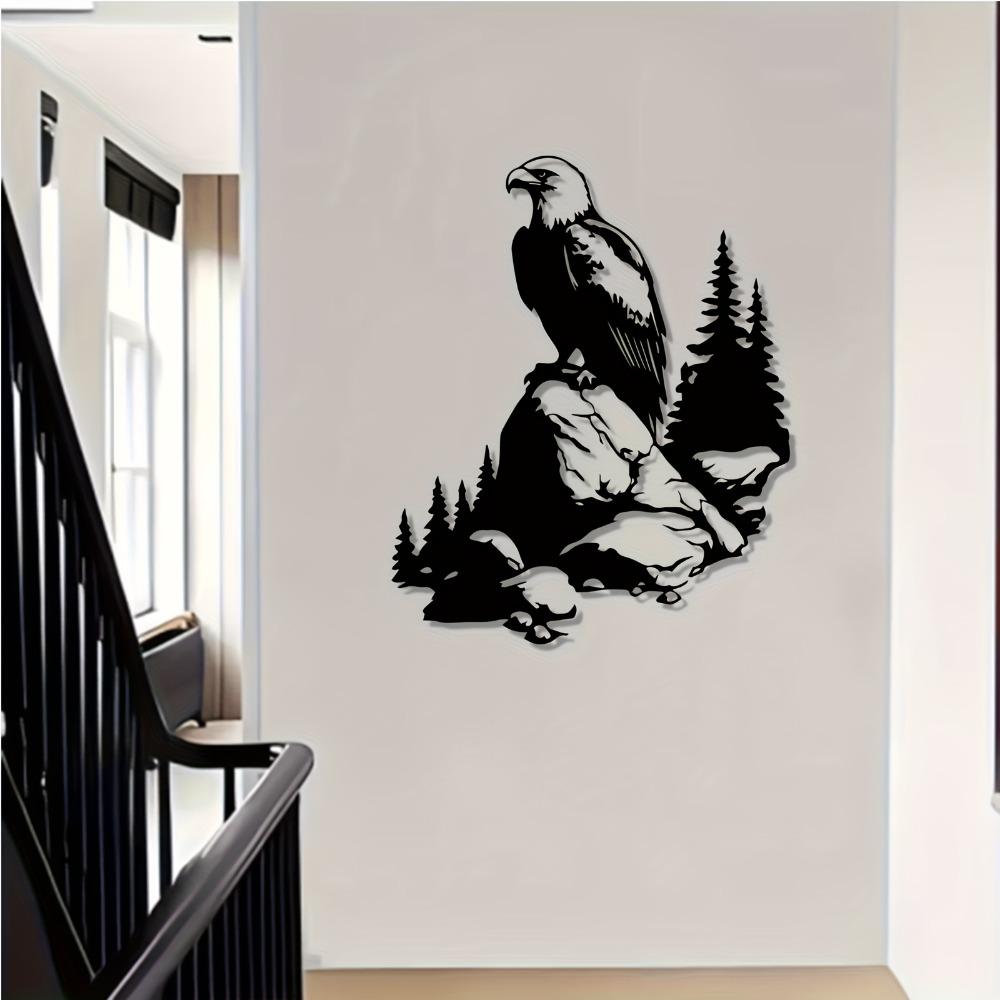 Eagle Metal Wall Art, Mural Statue, Weather Resistant Outdoor Decor, Garden Fence Hanging, Wildlife Lover Gift for Christmas New Year