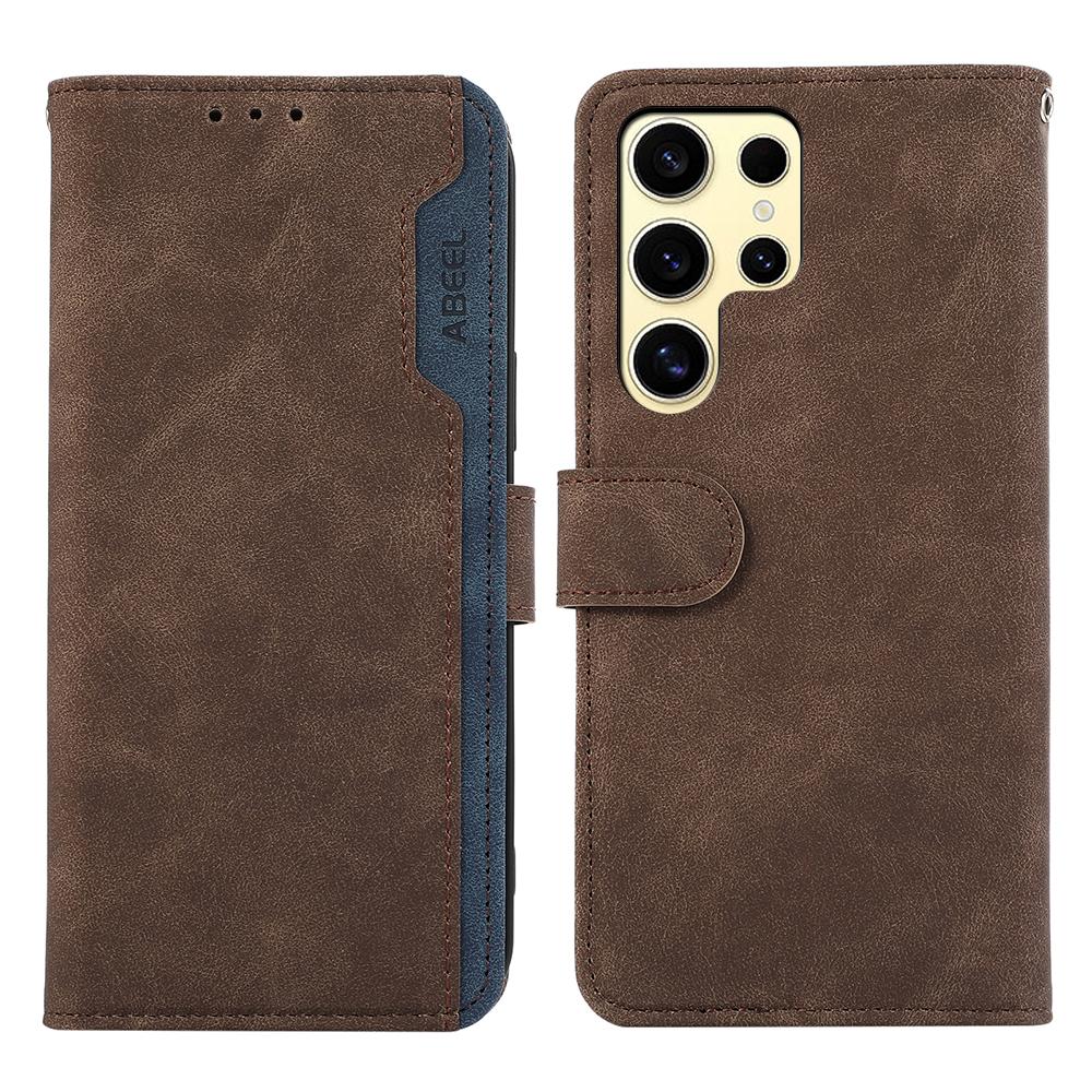 ABEEL For Samsung Galaxy S21 Ultra 5G Phone Case Color Matching RFID Blocking Wallet Leather Cover