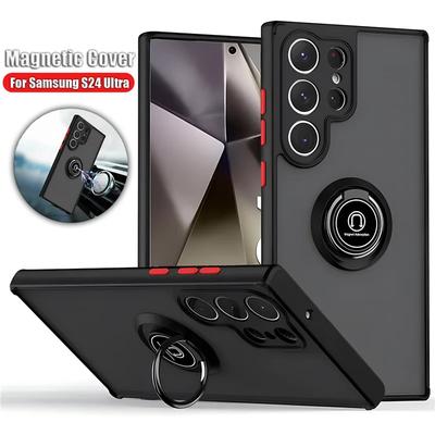 Funda For Samsung Galaxy S25 S24 S23 S22 S21 S20 FE S10 Note 20 10 Plus Ultra Shockproof Magnetic Ring Holder Case Stand Cover