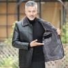Dad's Winter Coat with Added Velvet and Thickened Middle-aged New Leather Jacket, Middle-aged and Elderly Men's Fur Integrated Leather Jacket