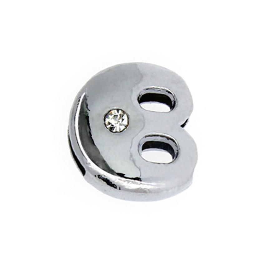 170pcs 8mm Silver Color Fat Slide Letter Charms Slider Alphabet A-Z For Leather Mesh Bracelet Keychain Necklace Jewelry Making