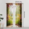 Curtains Mother Day Flowers Durable Polyester Fabric Without Electricity Festive Backdrops Holiday Decorations Curtain Made Of