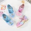 Kinder-High Heels Elsa Prinzessin Schuhe Mädchen Frühling und Herbst Neue Regenbogen Kristall Schuhe Kleine Lederschuhe Kleines Mädchen Einzelne Schuhe