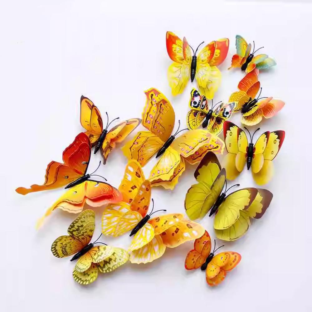 3D Stereoscopic Artificial Butterfly Living Room Decoration Wall Stickers Bedroom Wedding Decor Kindergarten Creative Stickers