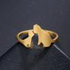 Cazador Cats Kittens Nodding Rings for Women Stainless Steel Jewelry Finger Ring Party Birthday Anniversary Gift Wholesale