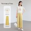 Summer "Nine Cent Overture" Series High-Waist Loose Nine-Cent Wide-Leg Pants