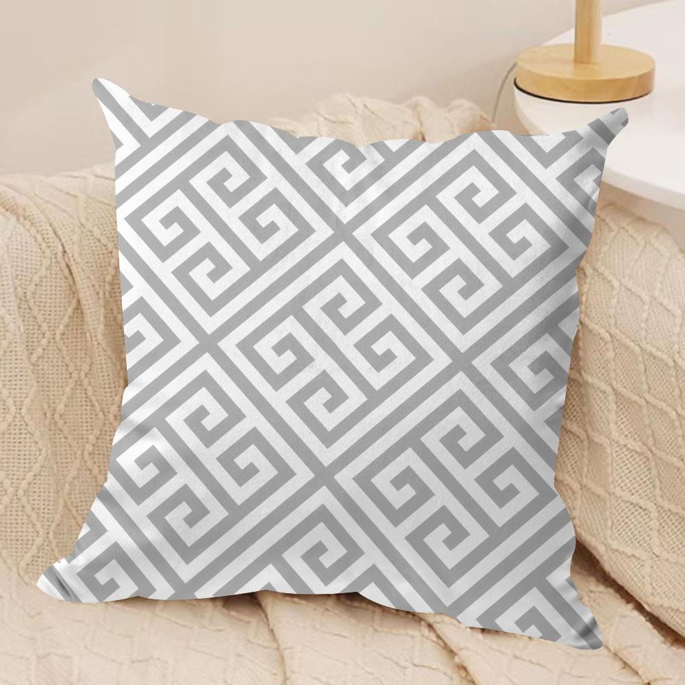 Gray Nordic Geometry Cushion Cover Soft Plush Fabric DoubleSided Printed Cushion Covers for All Seasons Modern HomeDecor Gift