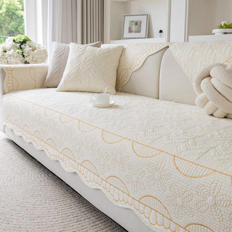 

2025 New Arrival Embroider Washed Cotton Sofa Cushion All Year Round Neutral Non-Slip Pure Cotton Cushion Cotton Fabric Craft Slipcover Cover Senna-Michaelis 70 * 70cm