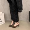 Fashion Hot Selling Women's Summer New Sexy Pointed Toe Simple Solid Color High Heels Leather Outdoor Casual Party Dress Women's Sandals