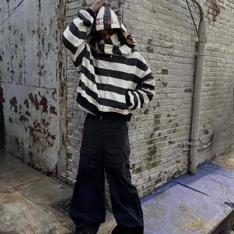 Podzimní a zimní pouliční hip-hopový trend dvouvrstvá čepice potisk pánská a dámská mikina s kapucí
