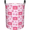 Happy Valentines Day Love Greeting Card Laundry Hamper Circular Laundry Basket Bin Dirty Clothes Bag Storage Basket