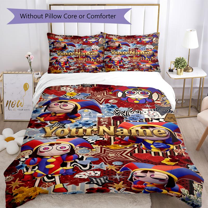 Circo Digitale Personalizza il tuo nome Set Biancheria da Letto Copripiumino Traspirante con Federe Decorazione per la Casa Regalo di Compleanno