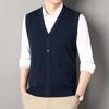 Thick Knit V-Neck Cardigan Vest for Men - Autumn/Winter Warm Sleeveless Sweater
