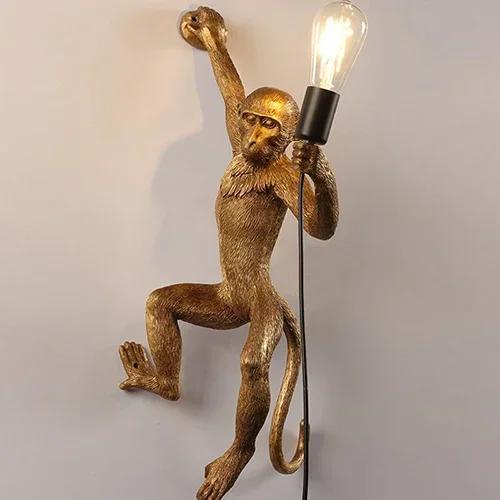 Nordic Creative Hemp Rope Pendant Pendant Light Resin Monkey Light Bedroom Children's Room Home Decoration Ceiling Pendant Lamp