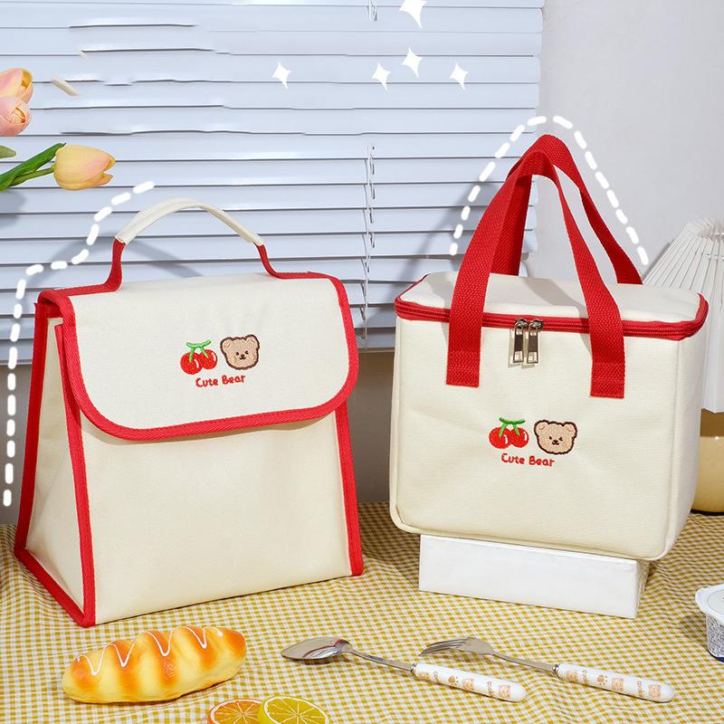 1pc Portable Lunch Box Bag, High Appearance, Large Capacity Lunch Box Bag, Student Lunch Box Insulation Bag