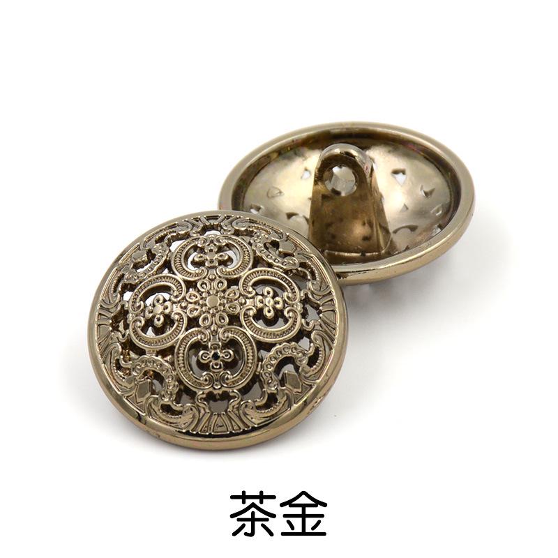 

5pcs Hollow Metal Buttons Small Suit Coat Buttons Women S Clothes Buttons Coat Buttons Gold Buttons Tea Gold * 24L = 15.0 MM