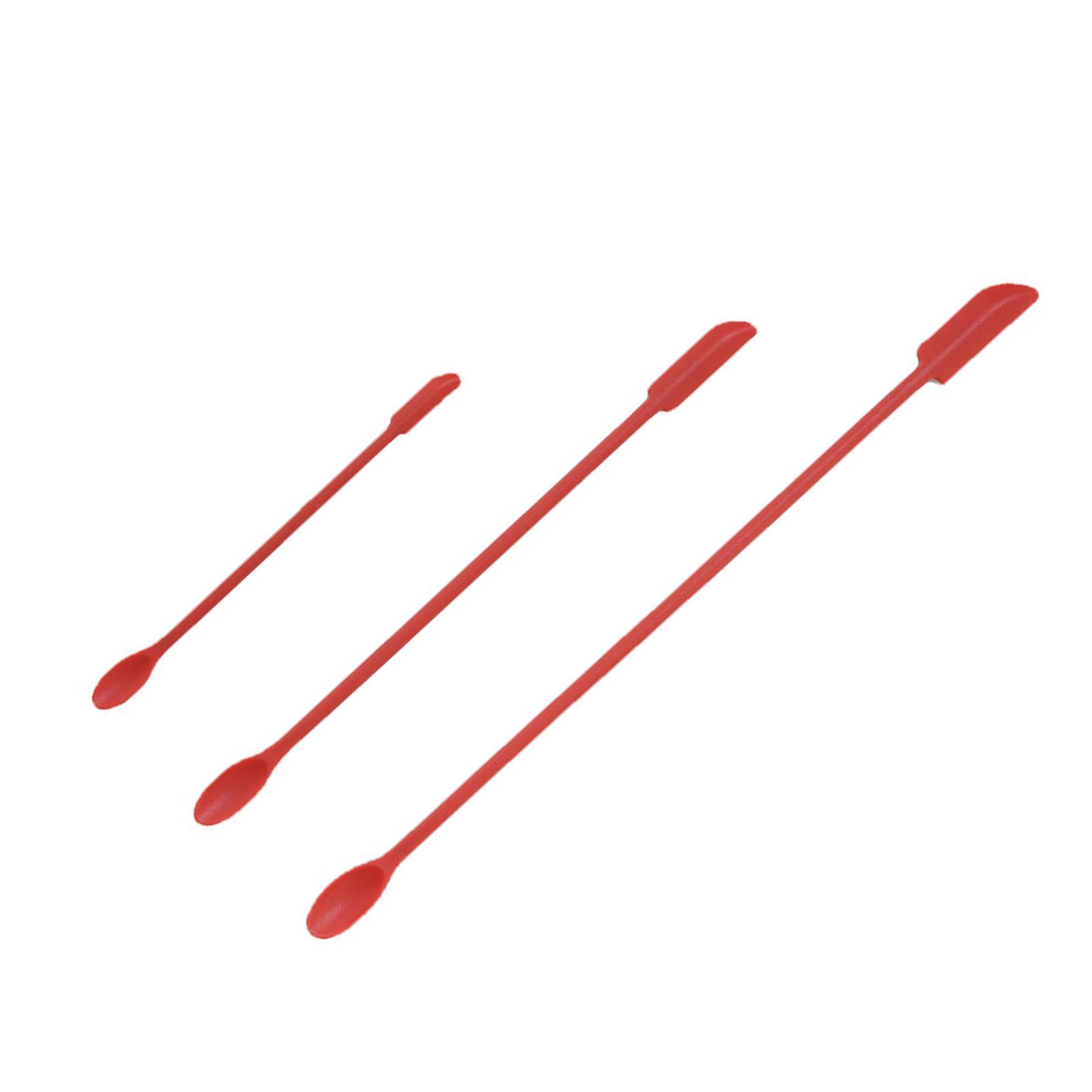 

Силиконовый удлиненный скребок с двойной головкой, глубокий скребок для бутылок, мини-силиконовый шпатель с длинной ручкой 3pcs красный