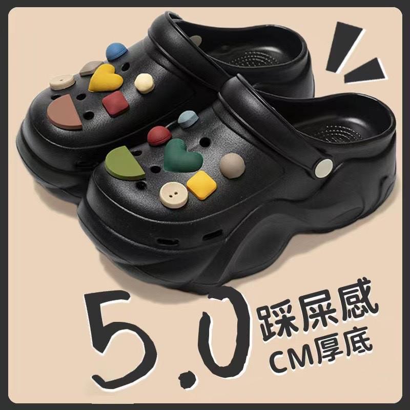 Women's 2025 Summer EVA Platform Clog Slippers - Height-Enhancing, Anti-Slip Beach Sandals