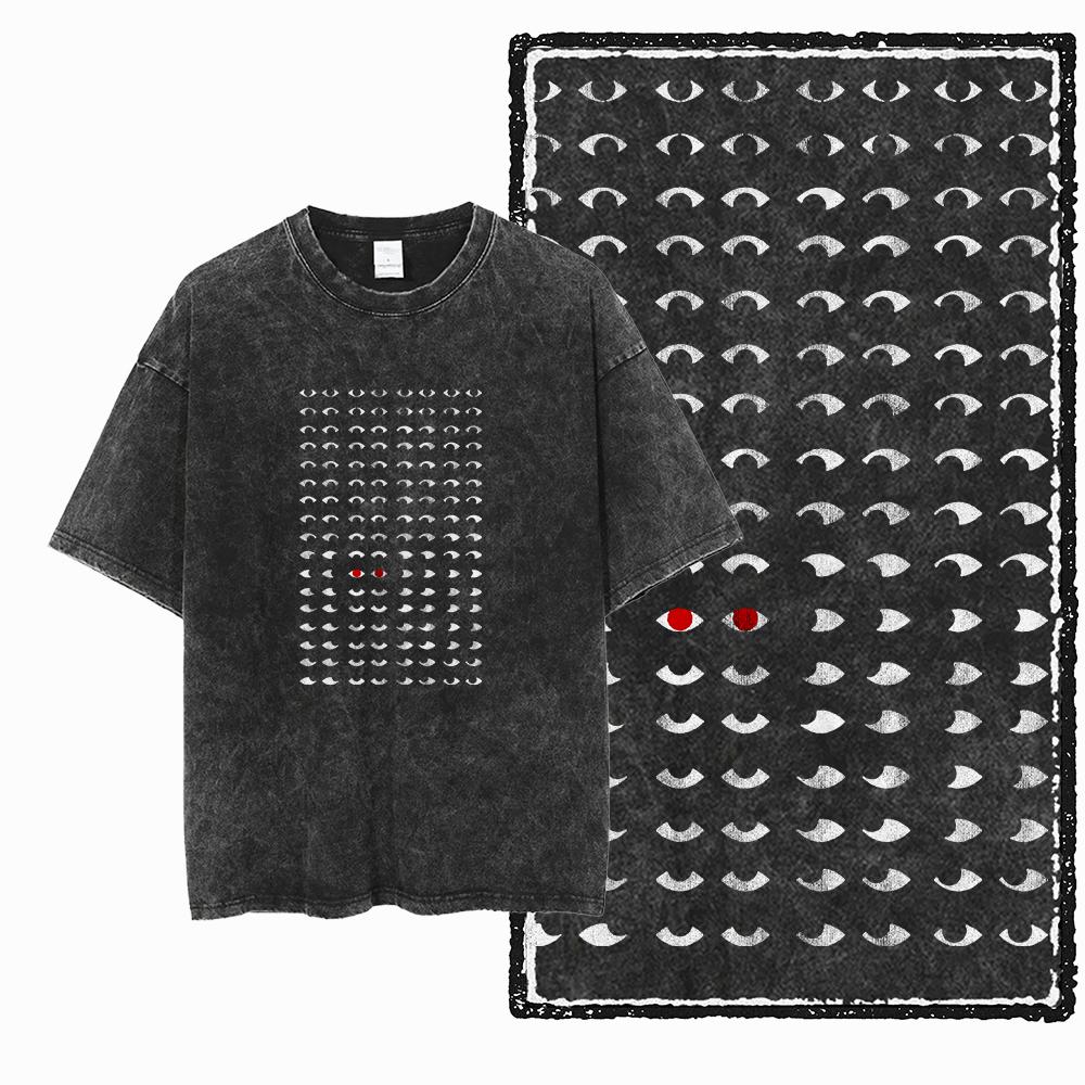 COOLMIND DB Katze Bedrucktes Baumwoll-Säuregewaschenes Exklusives Grafik-Unisex-T-Shirt Cooles Streetwear Herren T-Shirts Große Größe T-Shirt für Männer