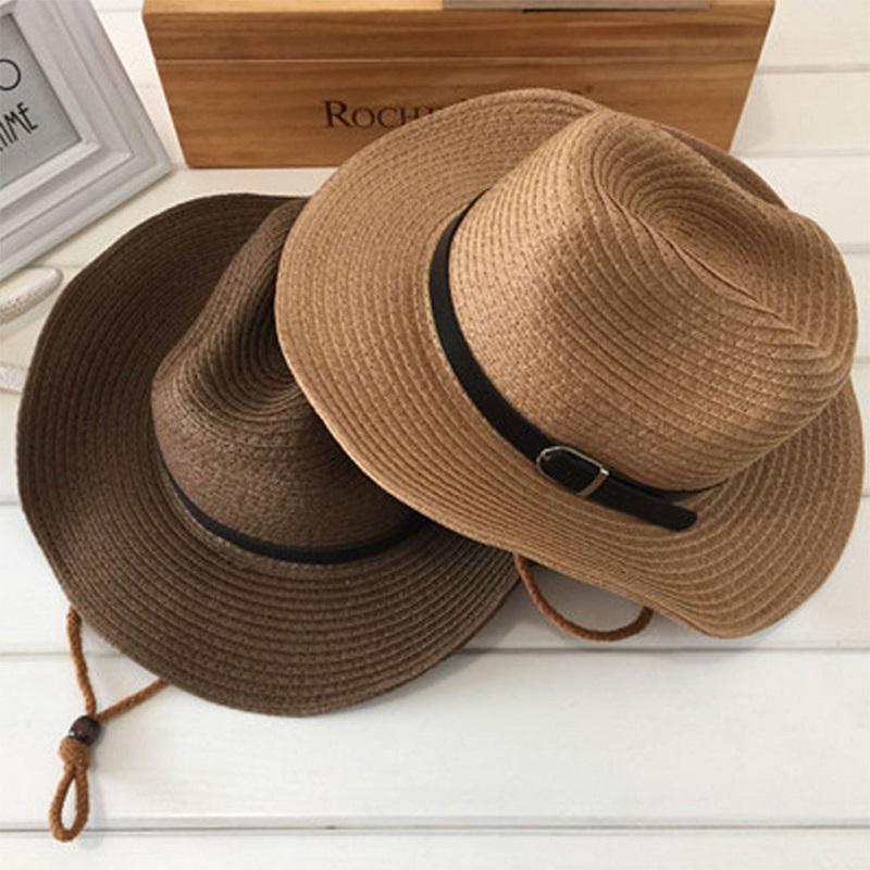 Men/Kids Big Eave Sunshade Hat Cowboy Straw Hat Cap for Mountain Climbing Jungle Hiking Beach Ultraviolet-proof Outdoor Hats