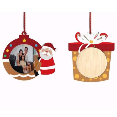 Enfeites de Madeira de Alta Qualidade para Árvore de Natal com Cordas para Pendurar Presentes Porta-Retrato Decorações DIY para Árvore de Natal