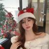 Bow Christmas Sequin Hat Merry Christmas Decoration Red Plush Hat Fashion Santa Claus Hat  Children
