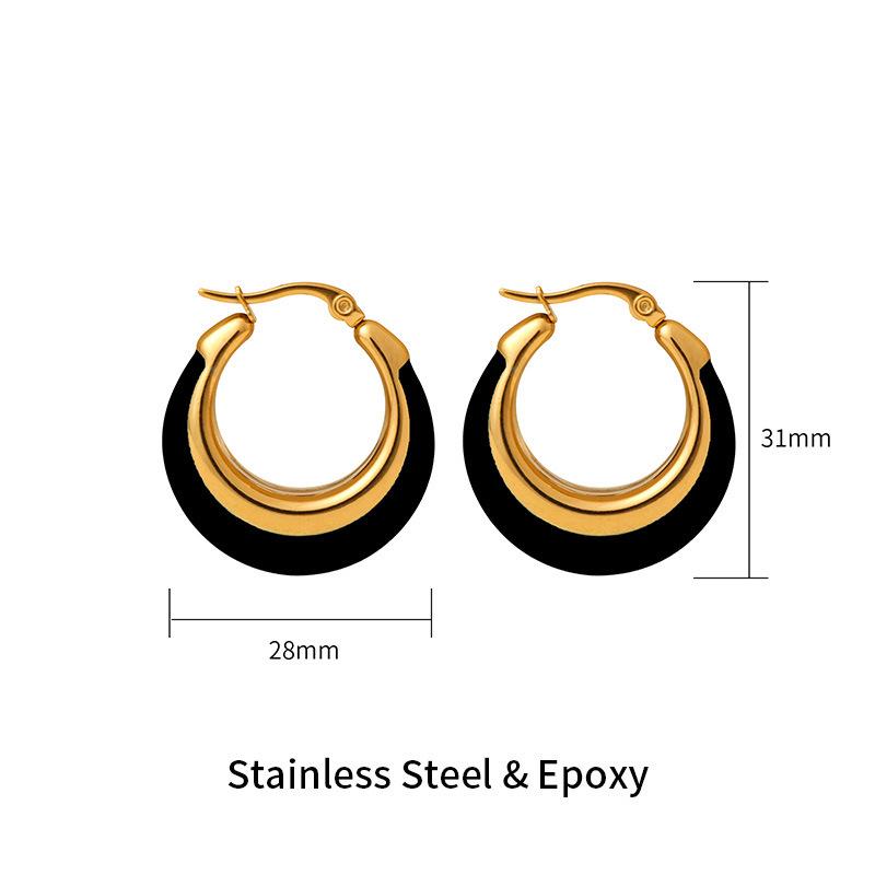 Retro Epoxy Circle Enamel Earrings: Fashionable, High-end & Versatile