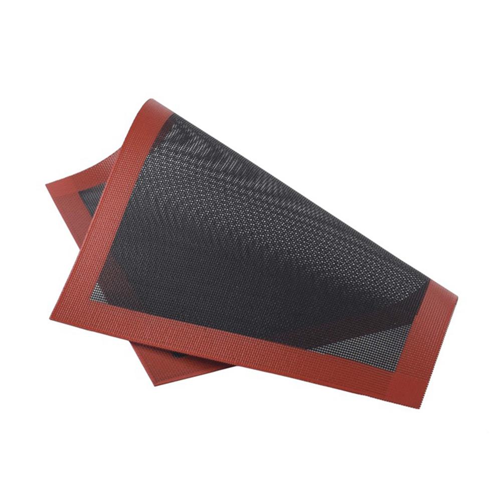 

Silicone Baking Hollow Mat Pad Non-Stick Baking Breathable Glass Fibre Oven Sheet Liner for Cookie Bread Biscuits Home Kitchen Baking Tools 40*30CM black bottom red square right angle#1