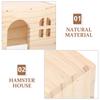 Natural Wood Hamster House Wooden Hideout For Animals Desk Pet Habitat Rabbit Cage Guinea Pig Home Chinchilla House Playpen