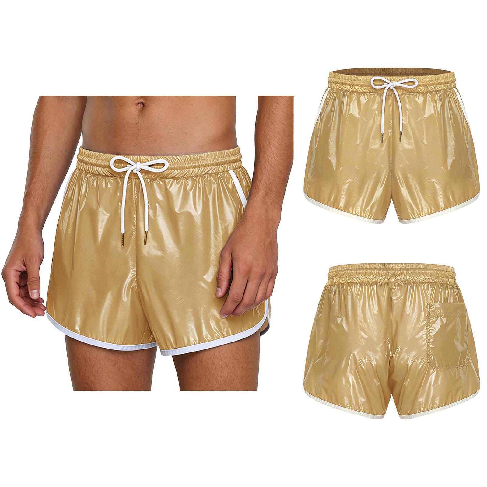 Daenrui Universele Heren Trainingsshorts S-3XL: Waterbestendig met Elastische Tailleband, Zakken & Gedurfd Naadontwerp voor Actieve Kleding S kaki