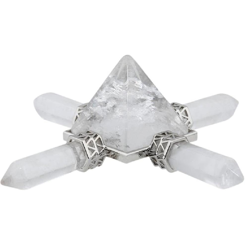 Rockcloud Pyramid Energy Generator, Reiki Chakra Healing Crystal Stone,Rock Quartz