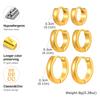 3pcs C-shaped Hoop Earrings for Women,Gold Plated Stainless Steel Earrings,High Polish Geometric Jewelry Gifts
