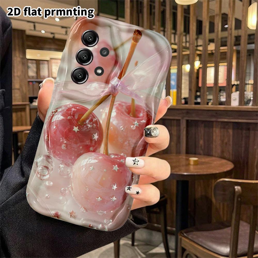 Phone Case: 2D Flat Samsung Galaxy A34 A35 S20 S22 S21 FE Plus Ultra Protective Case, Gradient Cherry, Christmas Halloween Holiday Gift